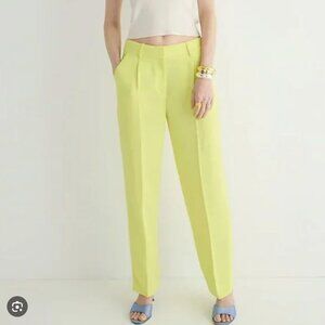J.Crew Women's Essential Pant - City Crepe Trousers - Bright Lemon Sorbet Yellow